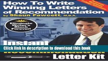 PDF  Instant Recommendation Letter Kit - How To Write Winning Letters of Recommendation  Online