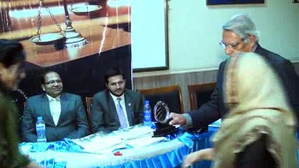 QLC  Q Moot Court Competition Judges Received Trophy at Quaid-e-Azam Law College Lahore