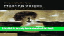 Ebook Hearing Voices: The Histories, Causes and Meanings of Auditory Verbal Hallucinations Free