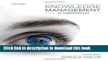 [Read PDF] Knowledge Management in Organizations: A Critical Introduction Download Online