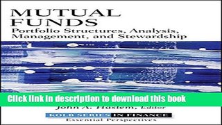 Books Mutual Funds: Portfolio Structures, Analysis, Management, and Stewardship Free Download