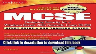 Ebook MCSE Designing Security for a Windows Server 2003 Network (Exam 70-298): Study Guide and DVD