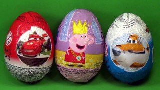 Chocolate Surprise Eggs - Car 2 - Peppa Pig - Planes - Disney Toys