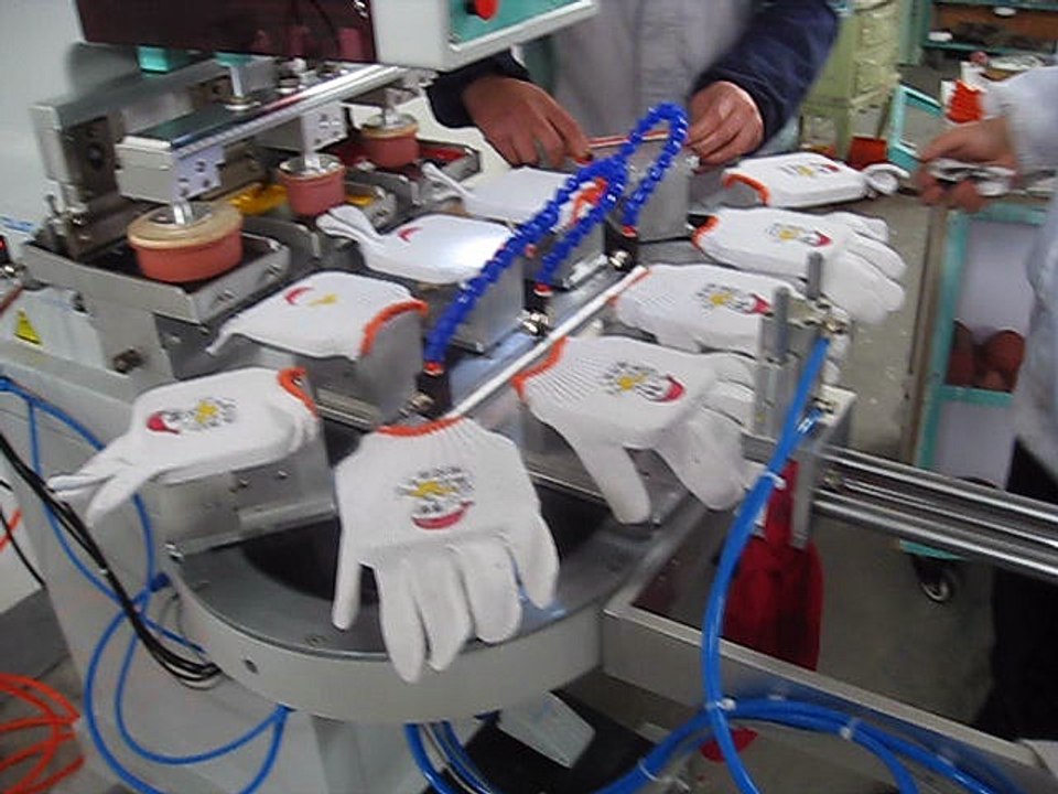 Gloves pad printer 3 color pad printing machine