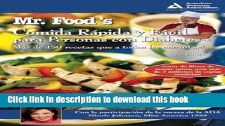 Ebook Mr. Food s Comida RÃ¡pida y FÃ¡cil para Personas con Diabetes (Spanish Edition) Full Online