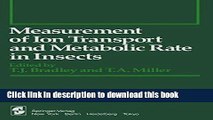 Books Measurement of Ion Transport and Metabolic Rate in Insects (Springer Series in Experimental