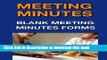 PDF  Meeting Minutes: Blank Meeting Minutes Forms  Online