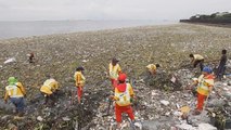 El tifón Nida cubre de basura y algas la bahía de Manila