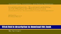 Ebook Institutions, Sustainability, and Natural Resources: Institutions for Sustainable Forest