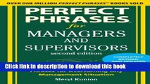 Books Perfect Phrases for Managers and Supervisors, Second Edition (Perfect Phrases Series) Full