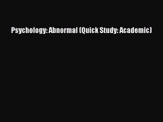 [PDF] Psychology: Abnormal (Quick Study: Academic) Download Online