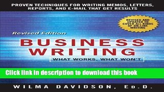 Ebook Business Writing: What Works, What Won t Full Online