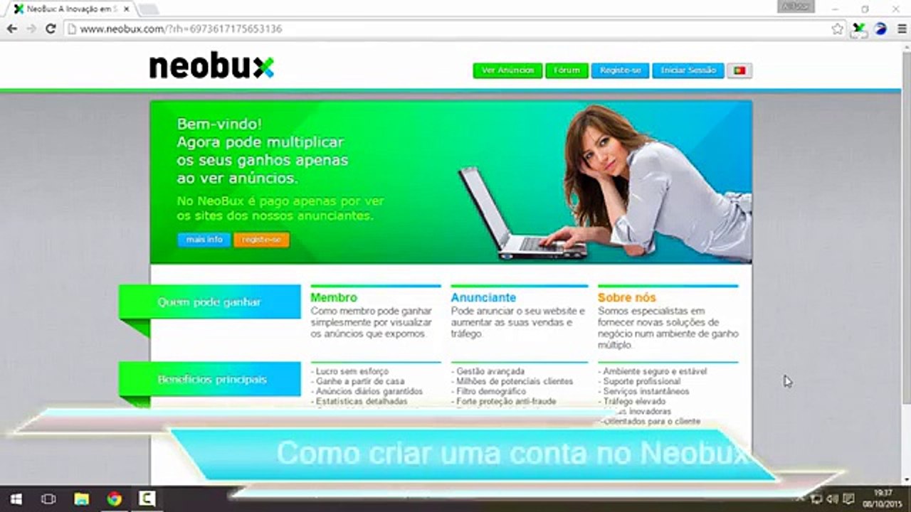Parte1 Como Criar uma Conta no Neobux e Ganhar dinheiro