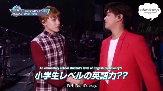 [ENG] 160731 SEVENTEEN Vernon Backstage @ MCountdown (feat. Eric Nam)