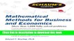 Books Schaum s Outline of Mathematical Methods for Business and Economics (Schaum s Outlines) Full