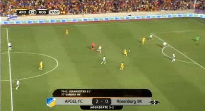 Tomas De Vincenti Goal - APOEL 3-0 Rosenborg - 02-08-2016