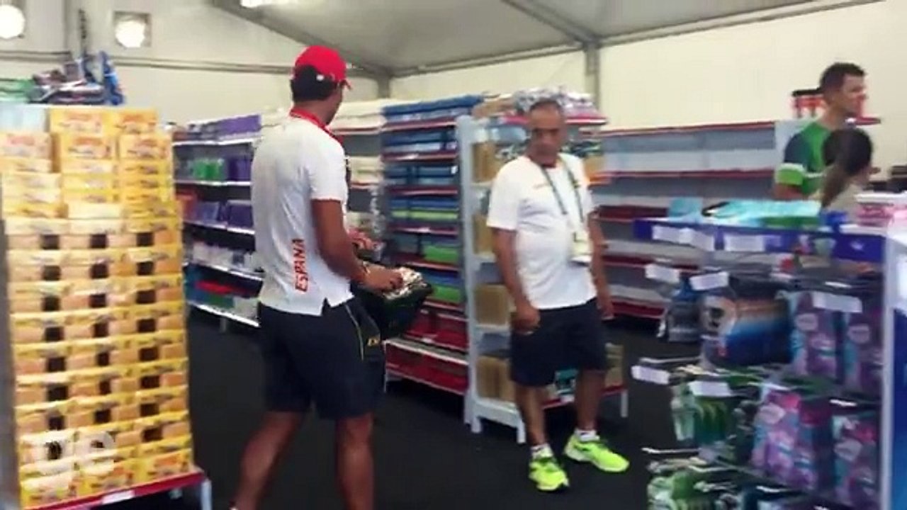 Rafael Nadal Shopping at Olympic Village in Rio. 2 Aug 2016