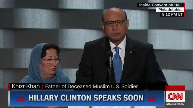 Father of fallen Muslim soldier's powerful DNC speech (Khizr Khan full speech)
