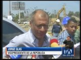 Jorge Glas recorre terrenos en Manta donde funcionará el hospital del IESS