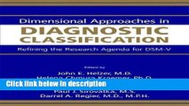 Ebook Dimensional Approaches in Diagnostic Classification: Refining the Research Agenda for DSM-V