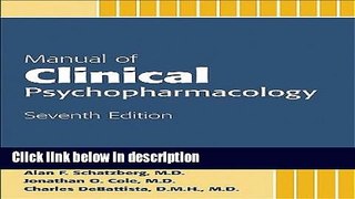 Ebook Manual of Clinical Psychopharmacology Full Online