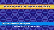 Books Research Methods: Planning, Conducting, and Presenting Research Free Download