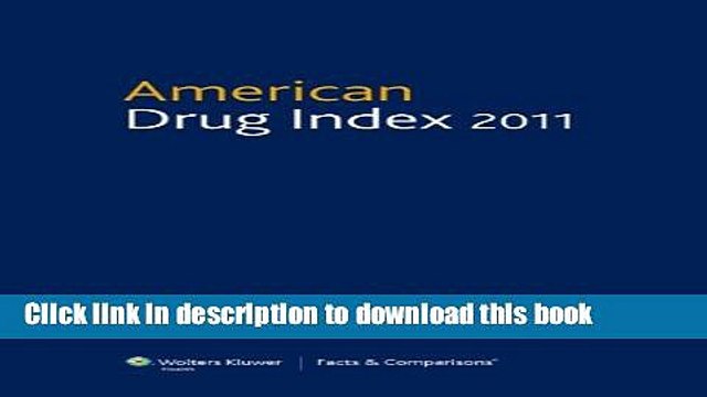 [PDF] American Drug Index 2011: Published by Facts Comparisons Download Full Ebook