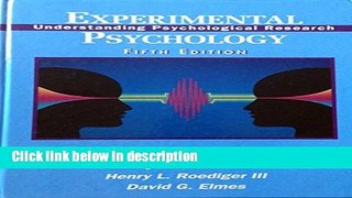 Ebook Experimental Psychology: Understanding Psychological Research Free Online