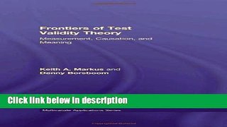 Ebook Frontiers of Test Validity Theory: Measurement, Causation, and Meaning (Multivariate