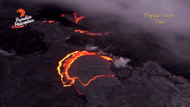 Stunning Aerial View of Lava Gushing From Kilauea Volcano
