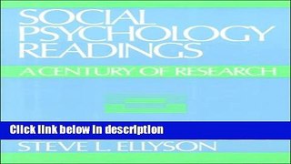 Books Social Psychology: Readings From The First Century Full Download