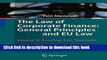 Ebook The Law of Corporate Finance: General Principles and EU Law: Volume III: Funding, Exit,