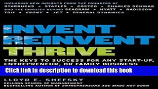 Books Invent, Reinvent, Thrive: The Keys to Success for Any Start-Up, Entrepreneur, or Family
