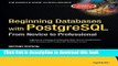 Books Beginning Databases with PostgreSQL: From Novice to Professional Free Download
