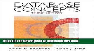 Ebook Database Concepts (3rd Edition) Free Online