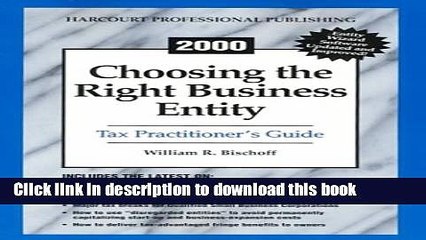 Books 2000 Choosing the Right Business Entity Free Download