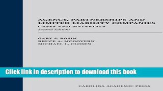 Books Agency, Partnerships and Limited Liability Companies: Cases and Materials Free Online