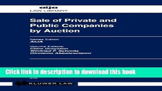 Books Sale of Private and Public Companies by Auction Free Online