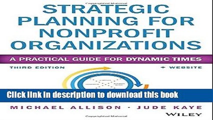 Books Strategic Planning for Nonprofit Organizations: A Practical Guide for Dynamic Times (Wiley