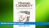 DOWNLOAD Human Capability: A Study of Individual Potential and Its Application FREE BOOK ONLINE