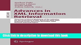 Books Advances in XML Information Retrieval: Third International Workshop of the Initiative for