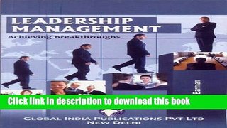 PDF  Leadership Management: Achieving Breakthroughs  Online