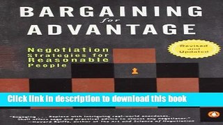 Books Bargaining for Advantage: Negotiation Strategies for Reasonable People Full Online