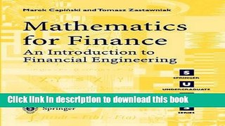 Ebook Mathematics for Finance: An Introduction to Financial Engineering Free Download