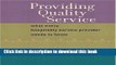 Ebook Providing Quality Service: What Every Hospitality Service Provider Needs to Know Free Online