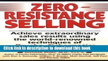 Ebook Zero Resistance Selling Free Online