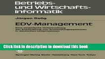 PDF  EDV-Management: Eine empirische Untersuchung der Entwicklung von Anwendungssystemen in