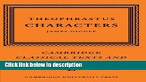 Books Theophrastus: Characters (Cambridge Classical Texts and Commentaries) Full Download