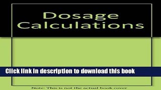 Books Dosage Calculations Free Online