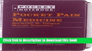 Ebook Pocket Pain Medicine (Pocket Notebook Series) Free Download